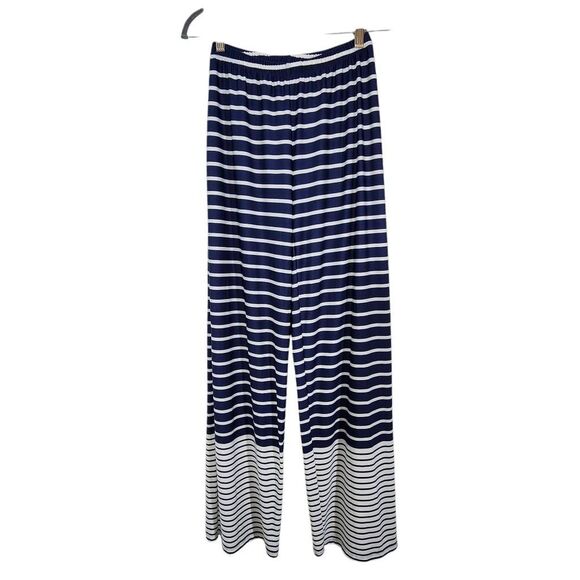 Sunny Leight Navy and White Pull-on Pants NWT Size Small Nautical Stripe Pants - Picture 1 of 12
